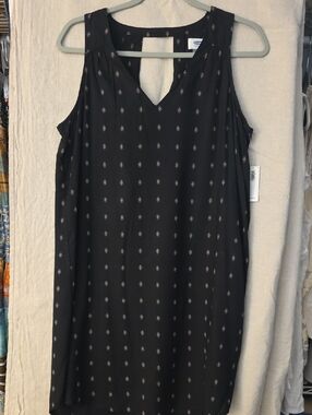 Old Navy Black Dress with Beige Dot Motif